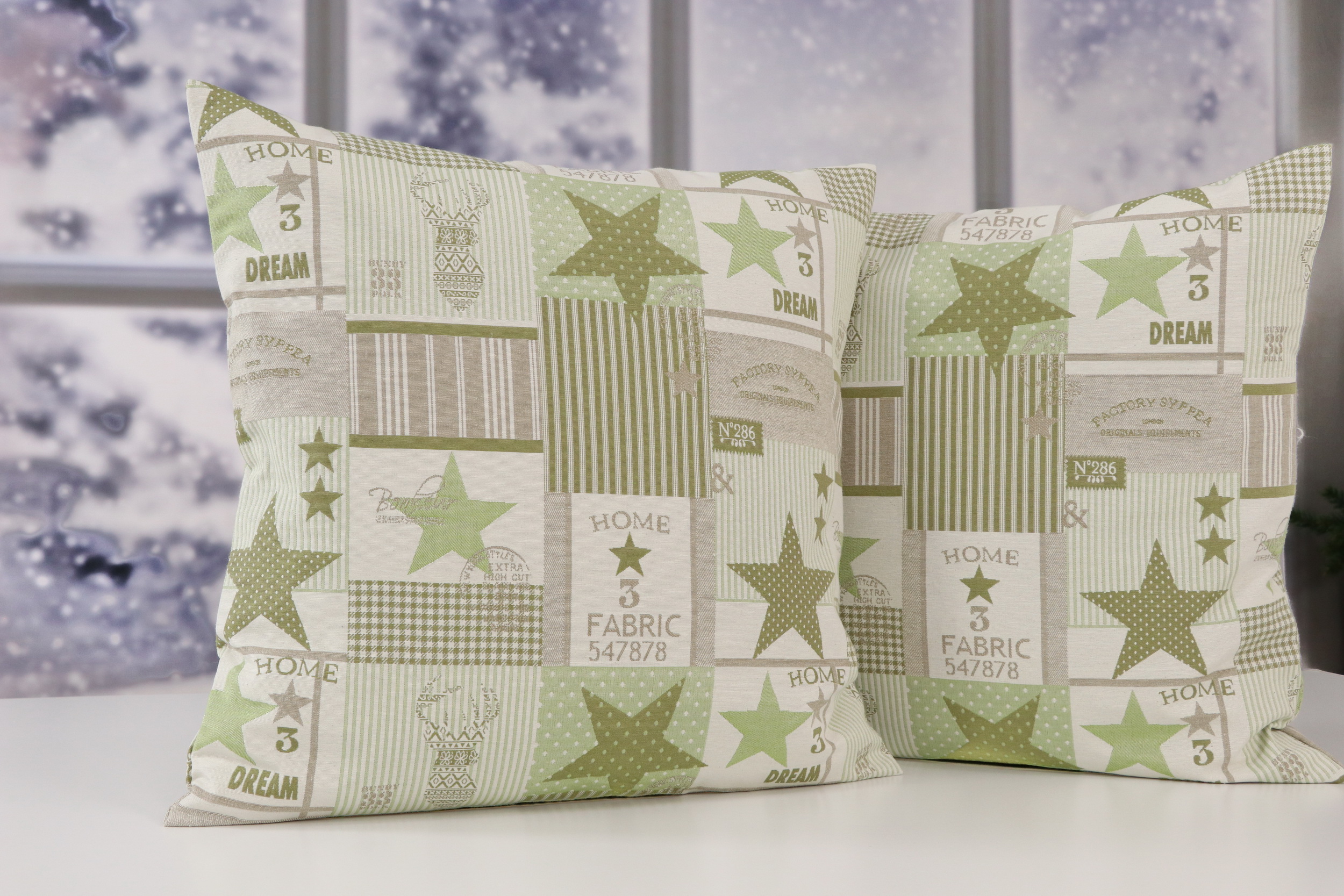 Weihnachts Kissenbezüge + Hüllen Patchwork Grün. Perfekt in jeder Größe.