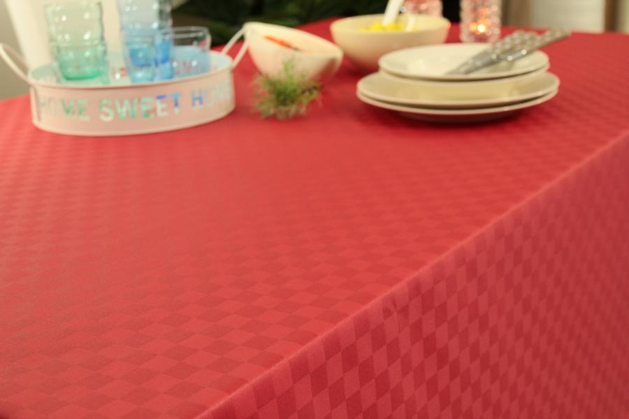 Abwaschbare Tischdecke Rot kleines Karo janita Breite 110 cm