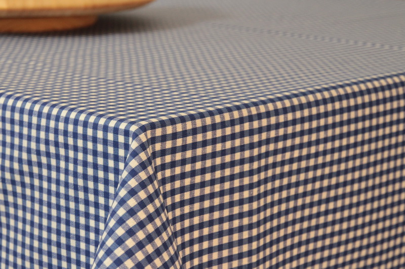 Tischdecke abwaschbar Blau Weiß kleines Karo Franz ab 80x80 -158x158 cm QUADRATISCH