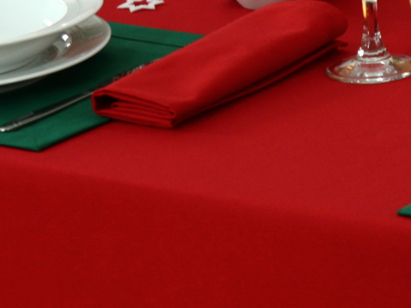 Weihnachtliche rote Tischdecken Breite 90 cm OVAL