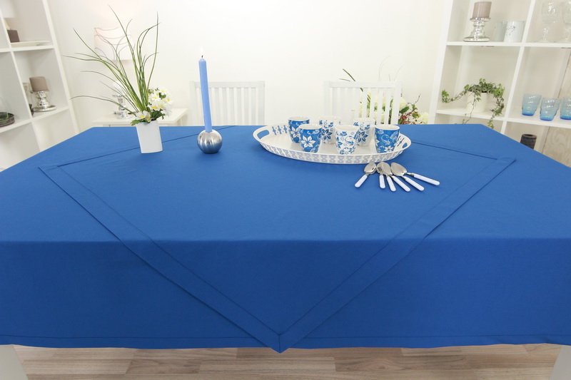Tischdecke Blau einfarbig ab 80x80 cm bis 200x200 cm QUADRATISCH